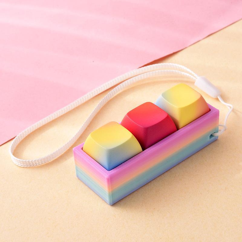 Portable Small Size Stress Relief Toy with Button Lanyard Pocket Fidget Toy for Anxiety Alleviation Commute Daily Use