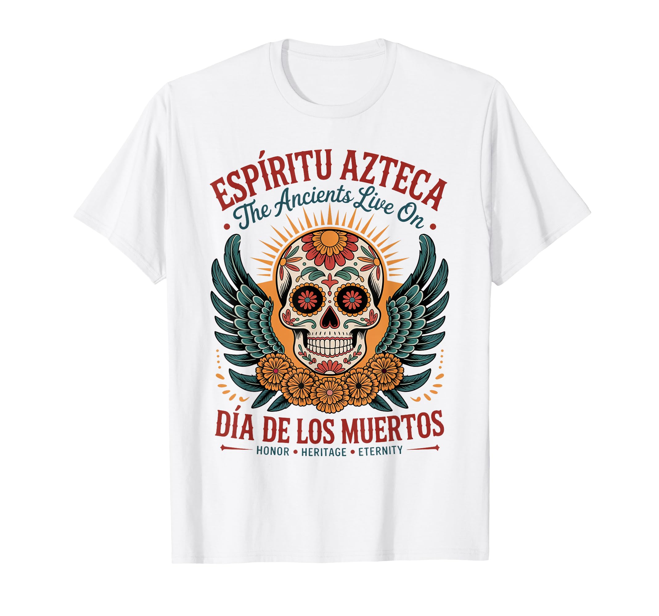 

Azteca de los Muertos Classic Aztec Skull Espíritu Día - T-Shirt чёрный