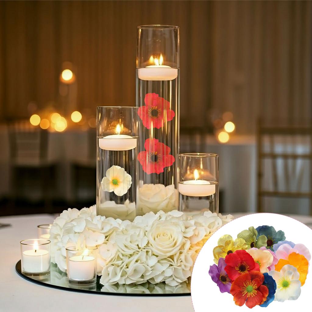 50Pcs Artificial Flower Heads Fake Wildflower Heads Bulk Artificial Flowers for DIY Wedding Bouquets  Party Home Decorations