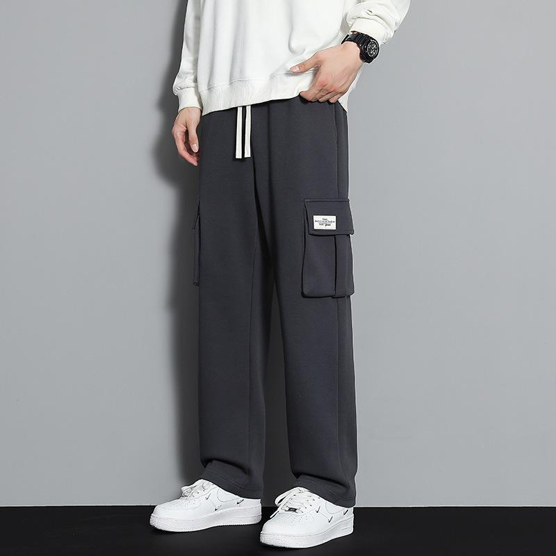 Retro Black Work Pants Men's Spring and Autumn Large Size Straight Loose Comfortable Handsome Wide-legged Casual Long Pants