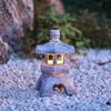 Solar Chinese Palace Lantern: Outdoor Zen Pagoda Statue Ornament, Resin Craft