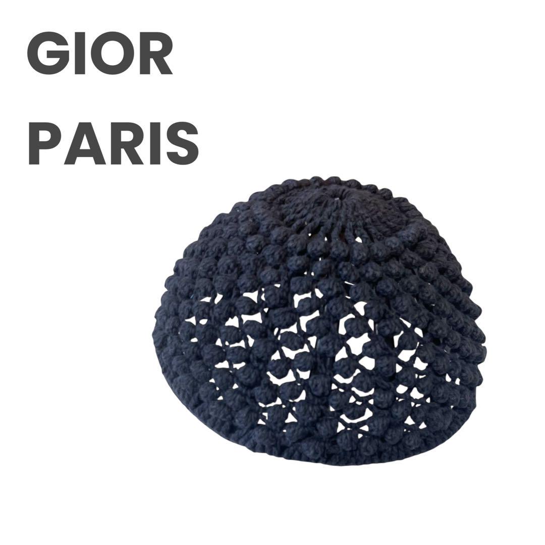 

[USED] GIOR PARIS beanie hat with openwork knit design, vintage, used clothing
