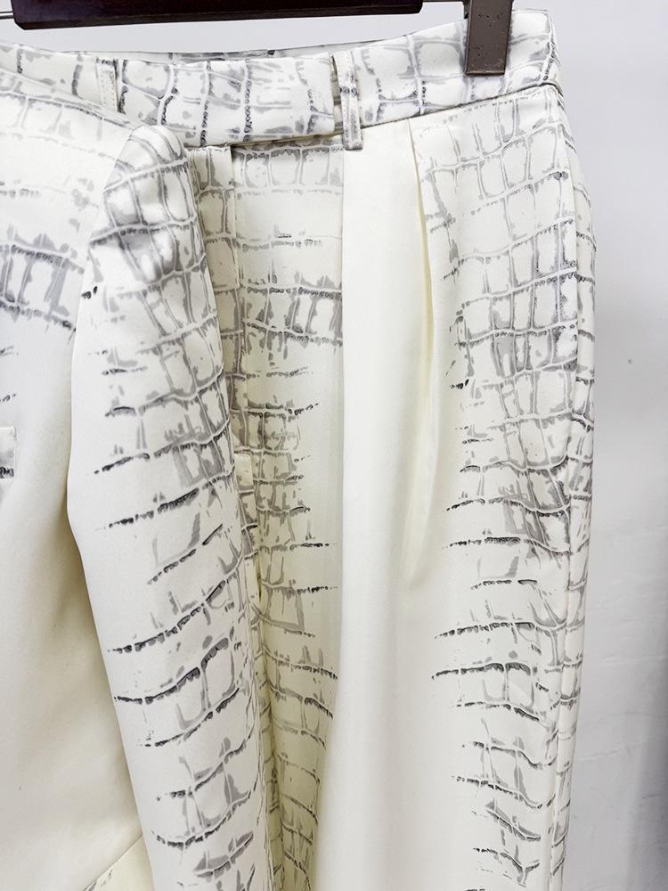 2025 New European & American Celebrity Fashion Crocodile Print Suit Set