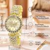 5PCS Golden Ladies' Watch Set Luxury Trendy Butterfly Element Dial Quartz Watch Bracelet Set Perfect Holiday Gift