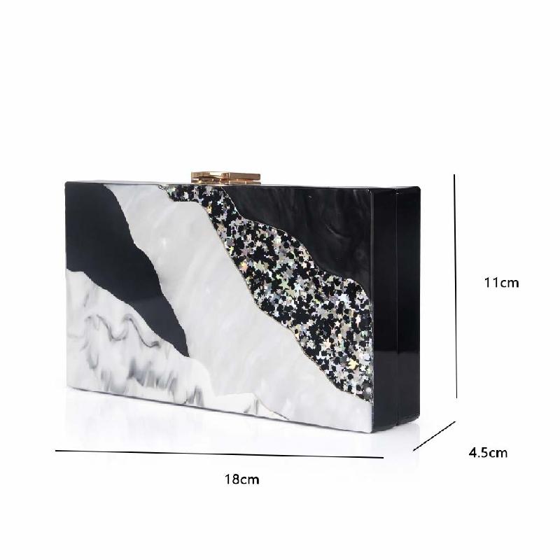 Color Contrast Patching Acrylic Crossbody New Banquet Handbag Wedding Shoulder Evening Bag Straw Bags Party Luxury Women's Bag
