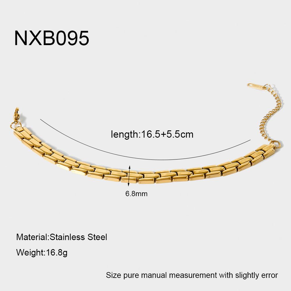 Hot Sale Simple Premium Strap Bracelet Plated 18K Gold Stainless Steel Waterproof Versatile Jewelry Women