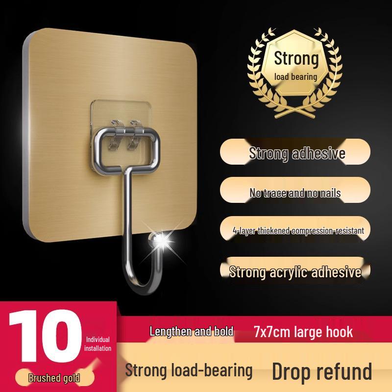 Strong Adhesive Transparent Wall Hook, No-Drilling, Traceless, Load-Bearing Kitchen Hook