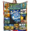 Vincent Van Gogh Art Collage Blanket Soft Flannel Throw Blanket For Bedroom Living Room Perfect Gift For Napping Home Decor