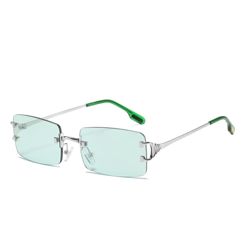 2020 randlose Sonnenbrille, Personalisierte quadratische Brille, Vielseitige Sonnenbrille mit kleinem Rahmen für Damen