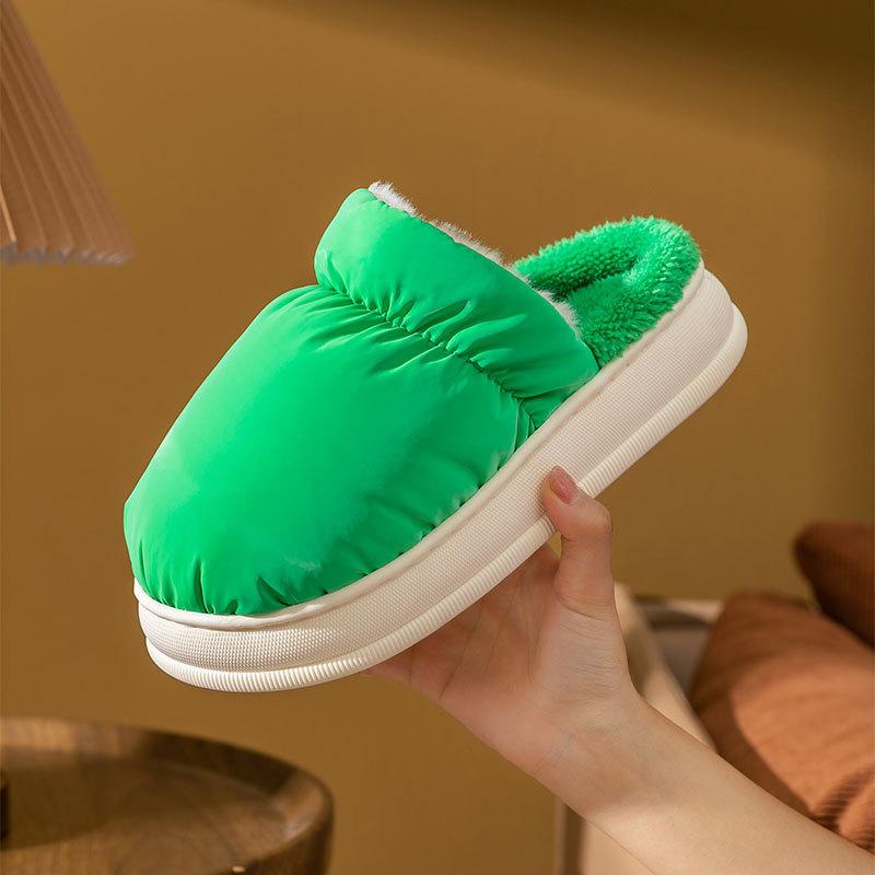 Cotton Slippers Bag and Home Slippers Winter Women's Waterproof Down Cloth Thickened Shoes Non-slip Warm Cotton Shoes Men's Shoes