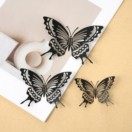 12 Pcs Butterfly Wall Decor 3D Hollow Butterflies Sticker for Birthday Cake Cupcake Toppers Removable DIY Mural Art for Room Office Bedroom