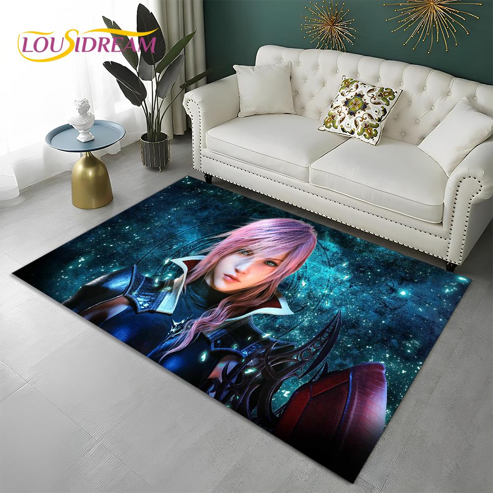 FF14 Gamer HD Final Fantasy Spiel 3D-Teppich für Zuhause, Wohnzimmer, Schlafzimmer, Sofa, Fußmatte, Dekor, Kinderbereich, rutschfeste Bodenmatte