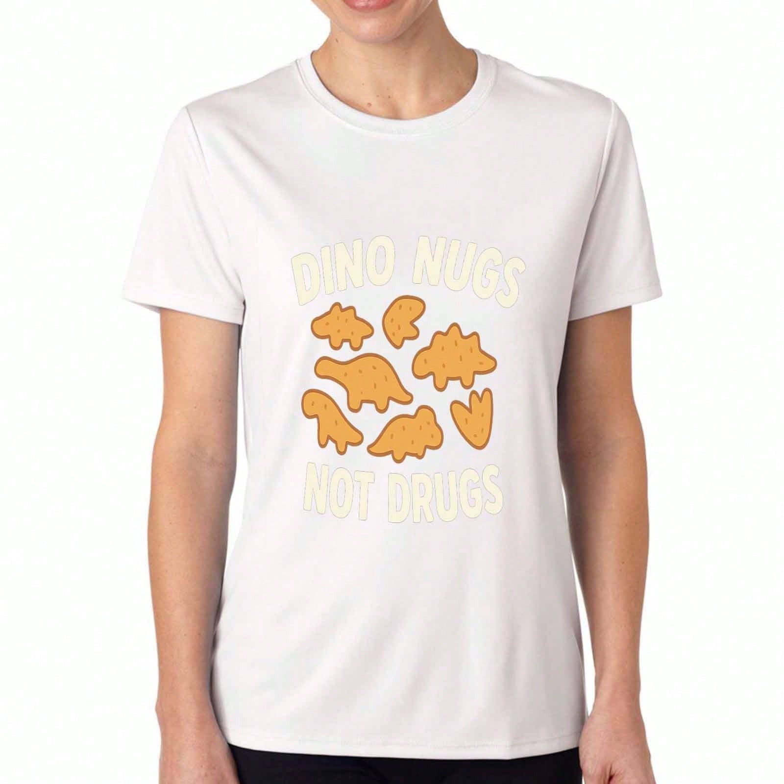 Dino Nuggets Not unisex Cotton T Shirt, Premium Cotton Graphic, Durable, Casual Fashion. Adorable Dinosaur Chicken Nuggets Design, Perfect For Foodie S разноцветный