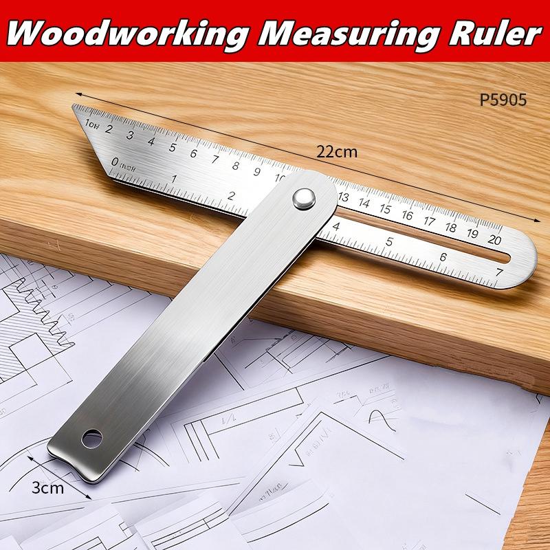 2pcs Woodworking Measuring Ruler Stainless Steel Gauge Carpentry Tool Woodworking Ruler for Carpenters Craftsmen Homeowners Home