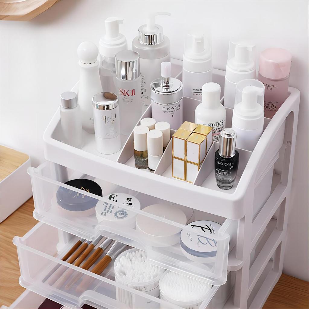Organisateur Cosmétique Transparent - Rangement de Beauté Style Tiroir pour Bureaux de Résidence et Tables de Toilette