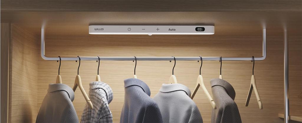 zmart Motion Sensor Cabinet Light Display 60 LED Bar Wireless Rechargeable Night Light Motion Sensor LED Automatic Activation Closet Lighting LED