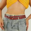 Fashionable Color Solid Porous Design Women Slim Waist Belt For Daily Wear
