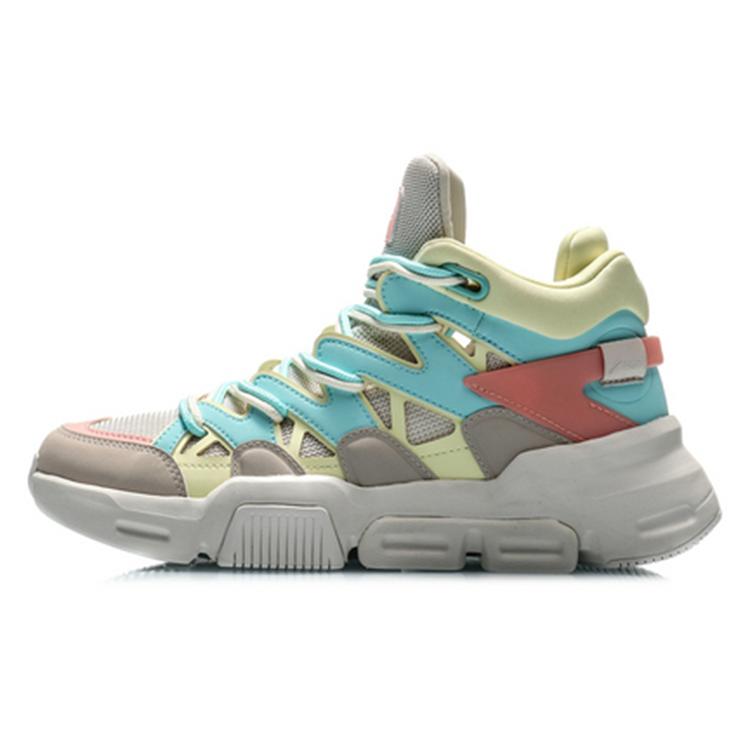 

Новые женские баскетбольные кроссовки LiNing с высоким верхом, винтажные, дышащие, с нескользящей подошвой, электрик-синий AGBQ062-3 35