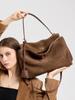 Bolsa de Ombro de Veludo e Couro de Vaca Europeia e Americana 2025 - Luxo Retrô para Mulheres