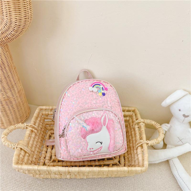 New Stylish Princess Backpack For Kids With Sparkling Sequins Lightweight Cute Design