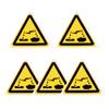 5pcs Triangle Warning Sign Sticker 2.5/5cm Alarm Logo Label Beware Hurting Heating Corrosion Poison Laser Bumping Self-Adhesive