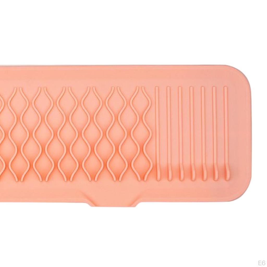 Kitchen Silicone Faucet Catcher Tray Mat Foldable Length 61cm Keep Your Countertop Dried and Clean