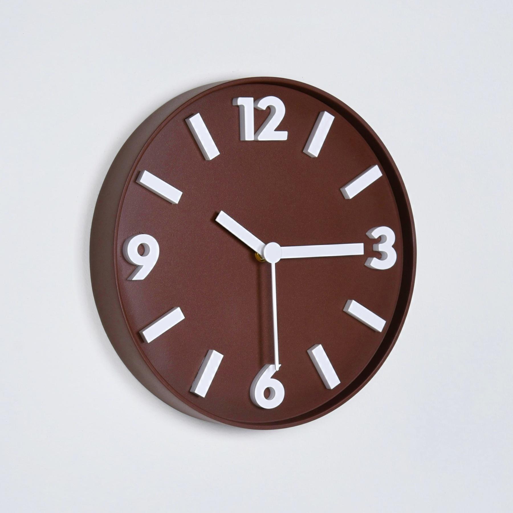 

Maillard Brown Retro Simple Wall Clock New Home White Wall Clock No Punching Fashion Home Decoration Maillard Brown - 30 × 30cm-15
