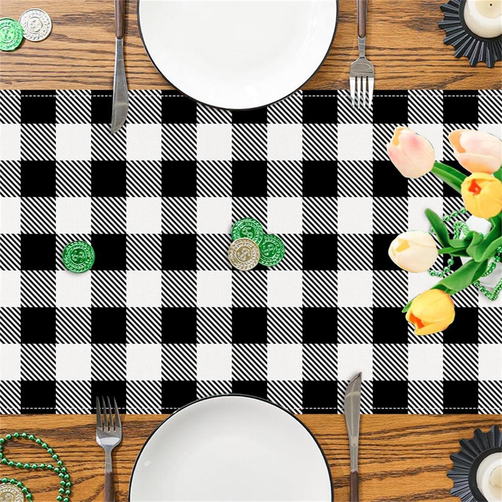St. Patrick's Day Table Flag  Checkered Striped Printed Tablecloth Cross Border Linen Table Decoration Tablecloth
