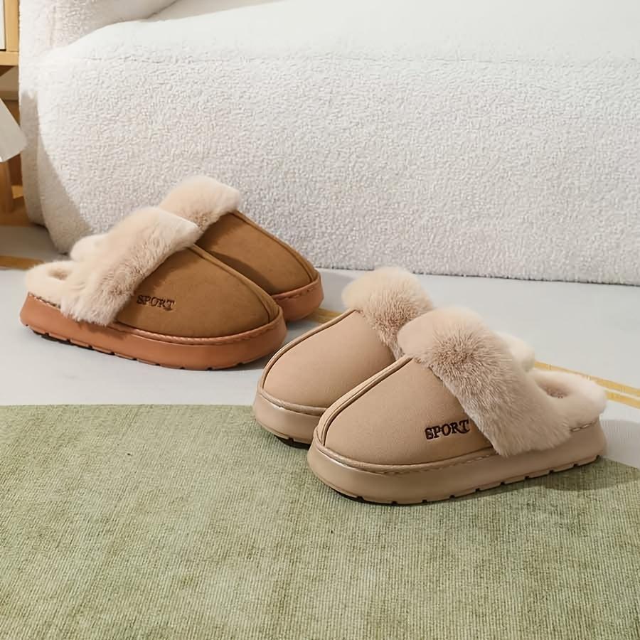 Cozy Plush-Lined Slippers - Warm, Non-Slip EVA Sole for Indoor Comfort | Perfect for Fall & Winter