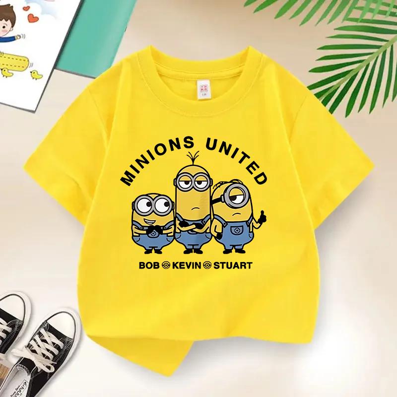Children's T-shirt with a Cute Yellow Bean Frog Pattern, Suitable for a Comfortable Short-sleeve Top In Summer