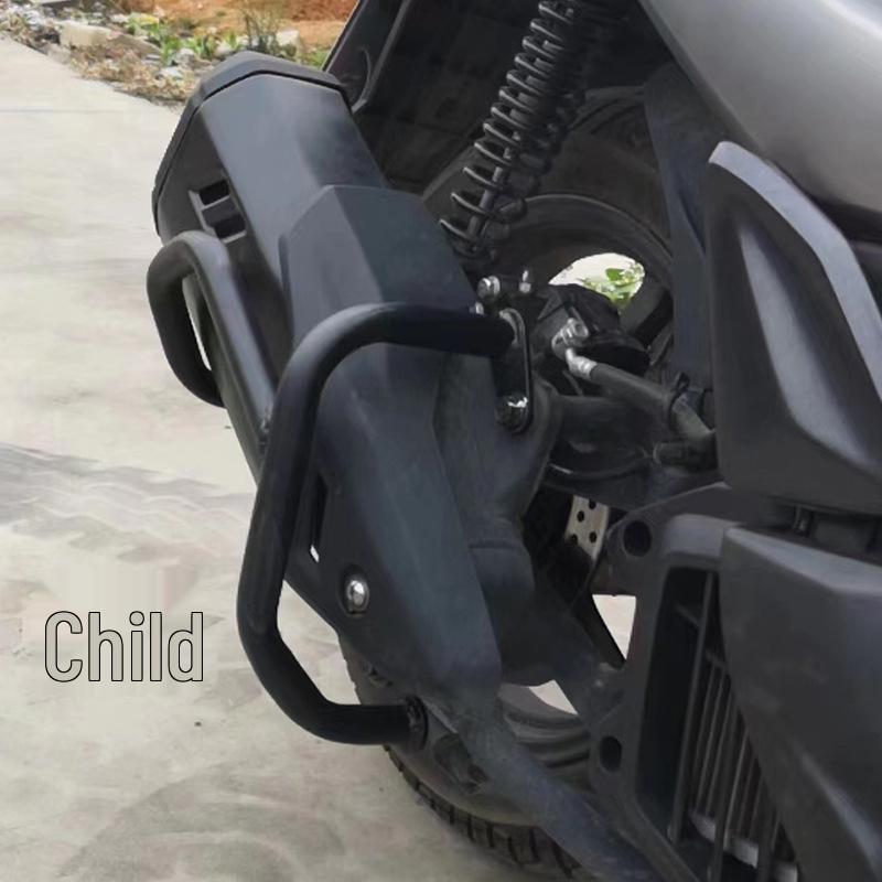 Haojue UHR150 Motorcycle Matte Black Exhaust Guard: Anti-Collision & Anti-Scald, Easy Non-Destructive Installation
