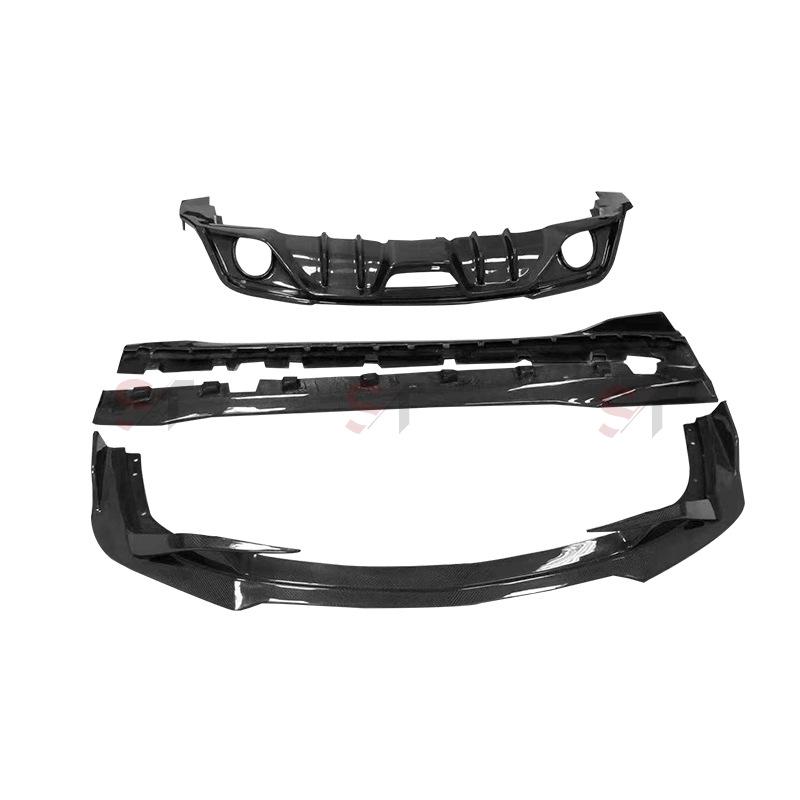 Carbon Fiber Exterior Kit: Front Lip, Side Skirts & Rear Diffuser for 18-22 Ford Mustang