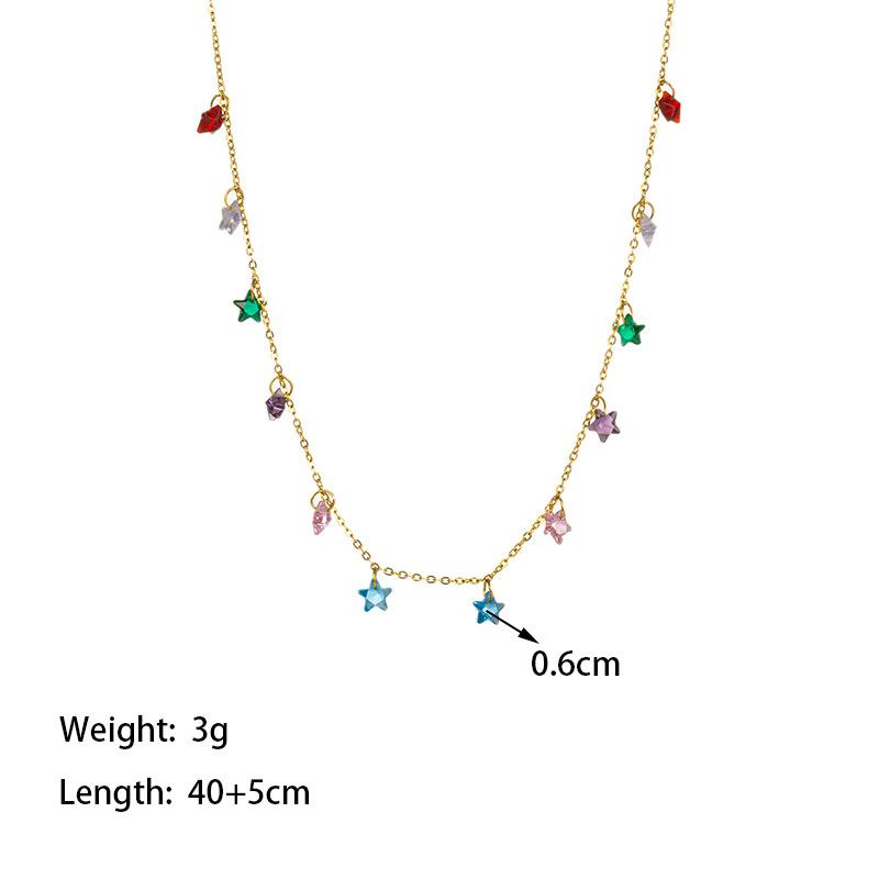 

Нержавеющая сталь цвет циркон допамин нишевый дизайн высокое чувство 2025 новая ключичная цепочка для женщин не выцветает