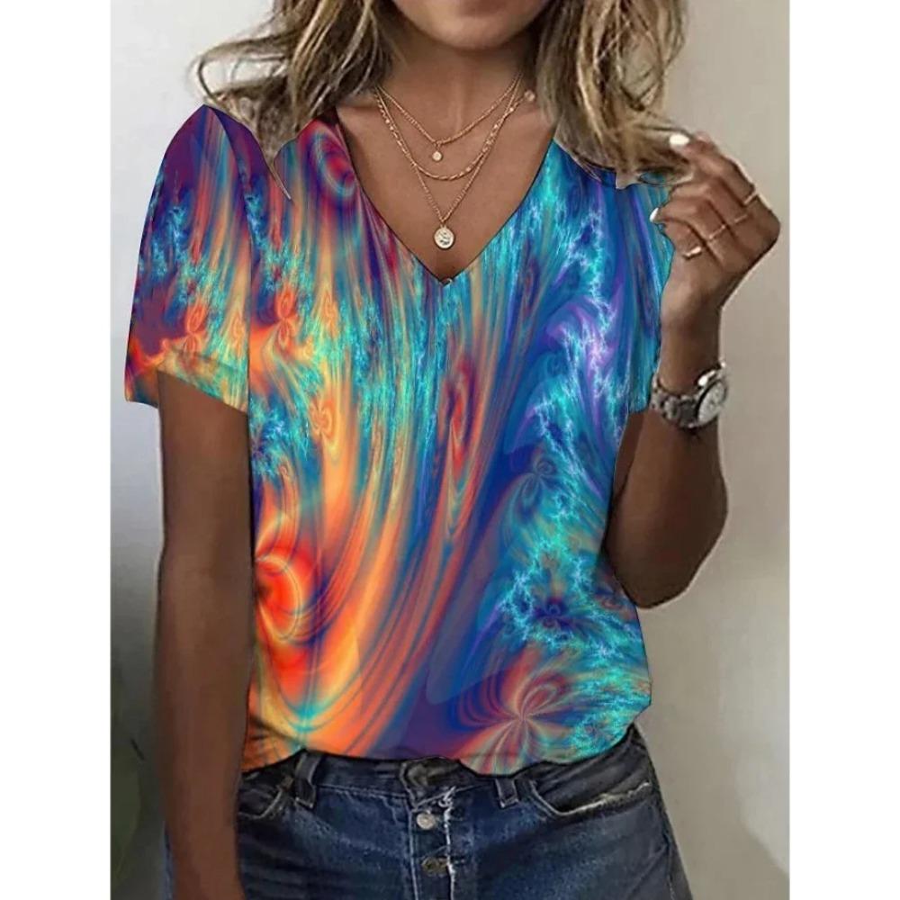 

Plus Size Women T-shirt Kawaii Cat Print 3D TShirt Top Girls Y2k Clothing Short Sleeve Tees V-neck Casual Holiday Female T-shirt 5XL