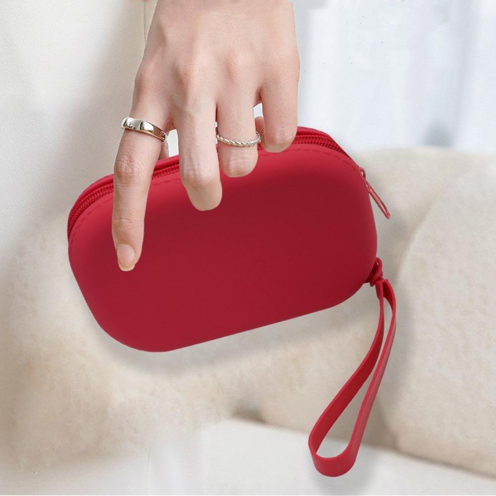 Silicone Cosmetic Storage Bag with Zipper Makeup Brush Holder Portable Makeup Pouch  Women