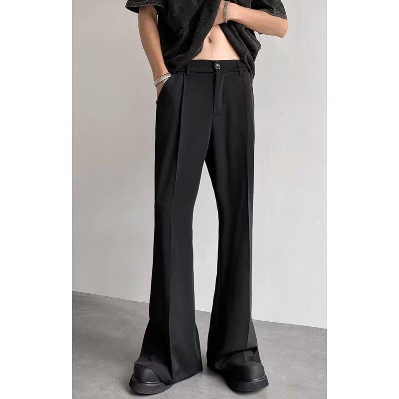 2024 Spring/Autumn Young Men's Trendy Flared Trousers: Light, Loose, Casual Drape Pants