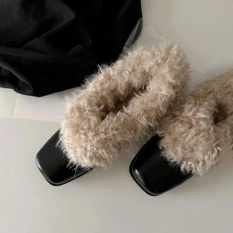 Fashion New Women Shoes Fashion Versatile Comfortable High Heels Thick Soled Plush Premium Daily Women's Boots Design Trendy Ankle Boots