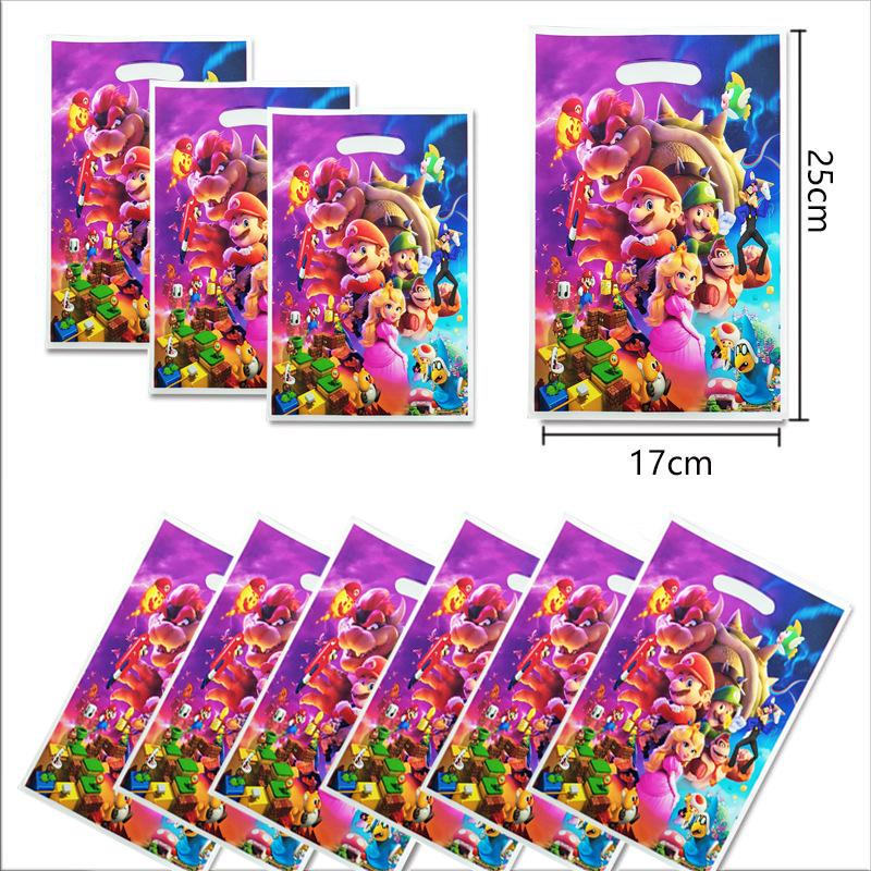 Double-Sided Pearlescent Mario Party Gift Bags for Birthdays