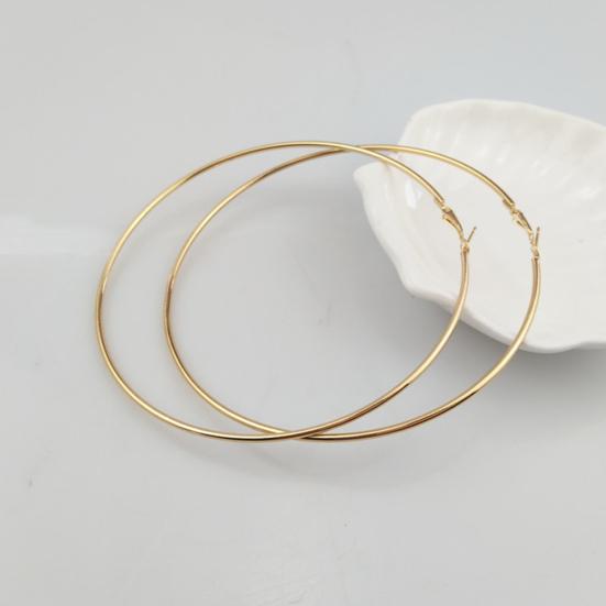 Women Big Circle Charm Statement Hoop Earrings Evening Party Jewelry