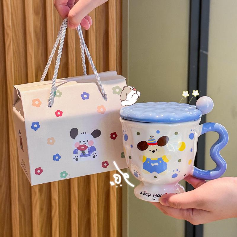 Graduation season souvenirs for classmates and teachers, cute rabbit ceramic mug, birthday gift box for boys and girls