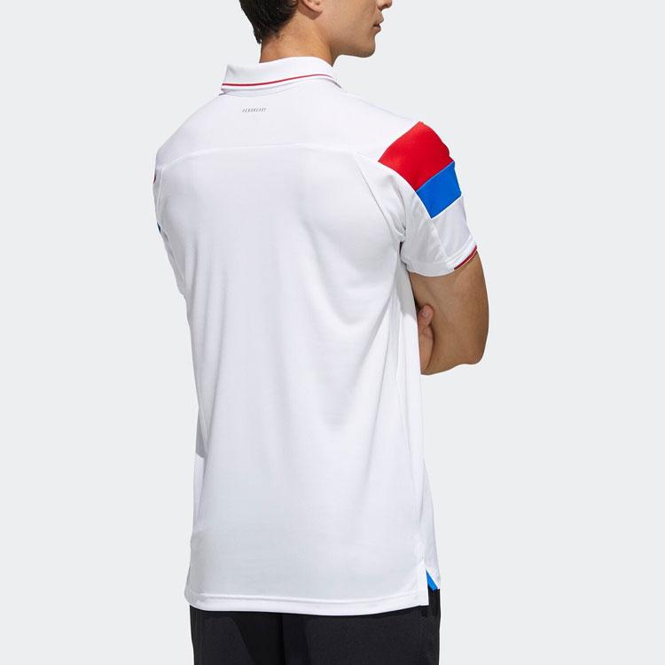 Adidas Color Block Tennis Polo Shirt Men Tops White FK1406