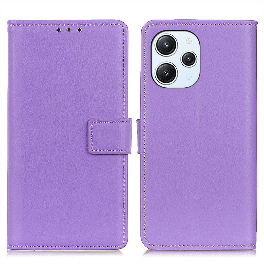 

Текстурированный противоударный чехол для телефона Xiaomi Redmi 12 4G из ПУ кожи, кошелек-подставка, чехол для смартфона Purple