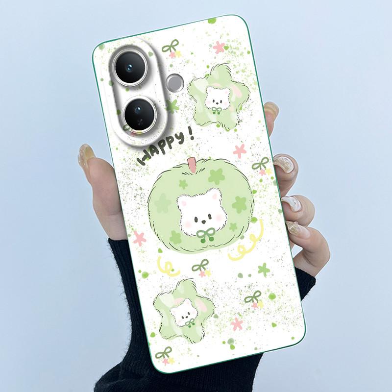 Case For Vivo V60 Lite Cute Panda Sweet Girls Cats Liquid Silicone Soft Back Cover For VivoV60Lite 5G Bumper Protective Casing