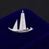 Exquisite Small Sailboat Brooch For Women Men  Temperament Lapel Pins Versatile Shiny Corsage Clothing Accessories Gifts