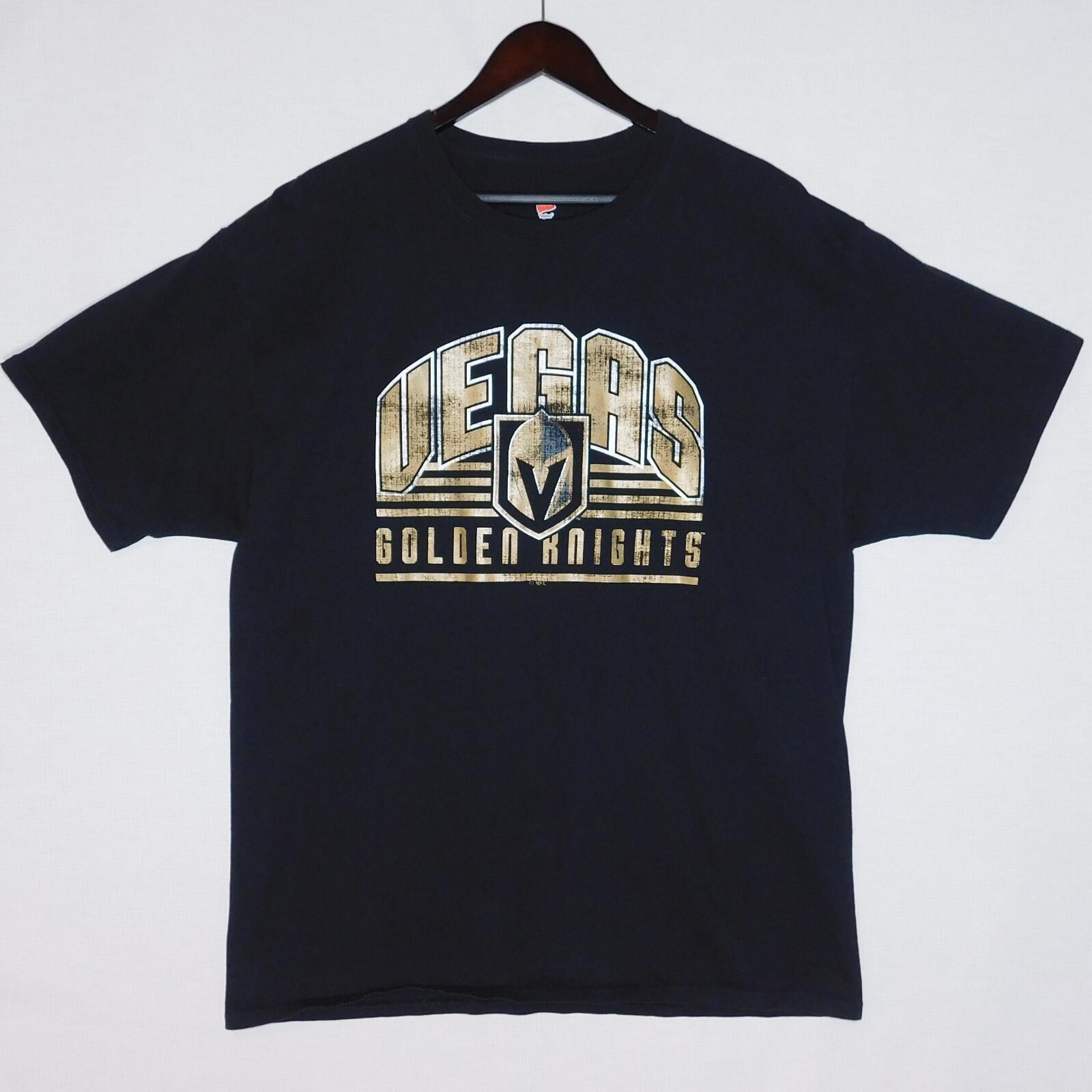 Vegas Golden Knights VGK 2017 First Season Hanes Black and Gold T Shirt Men s XL XXXXL