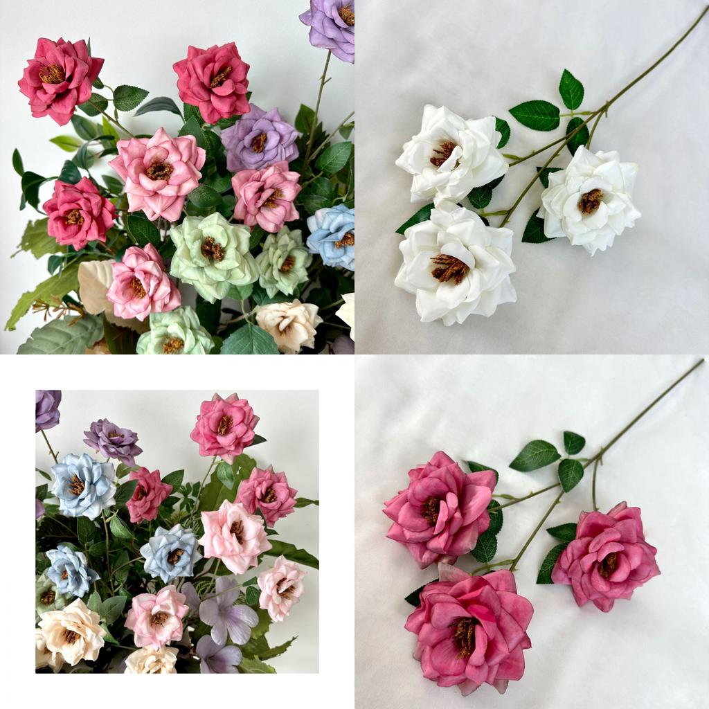 Realistisk Konstgjord Silkesblomma Bukett Bröllop Heminredning Fotorekvisita Centerpiece