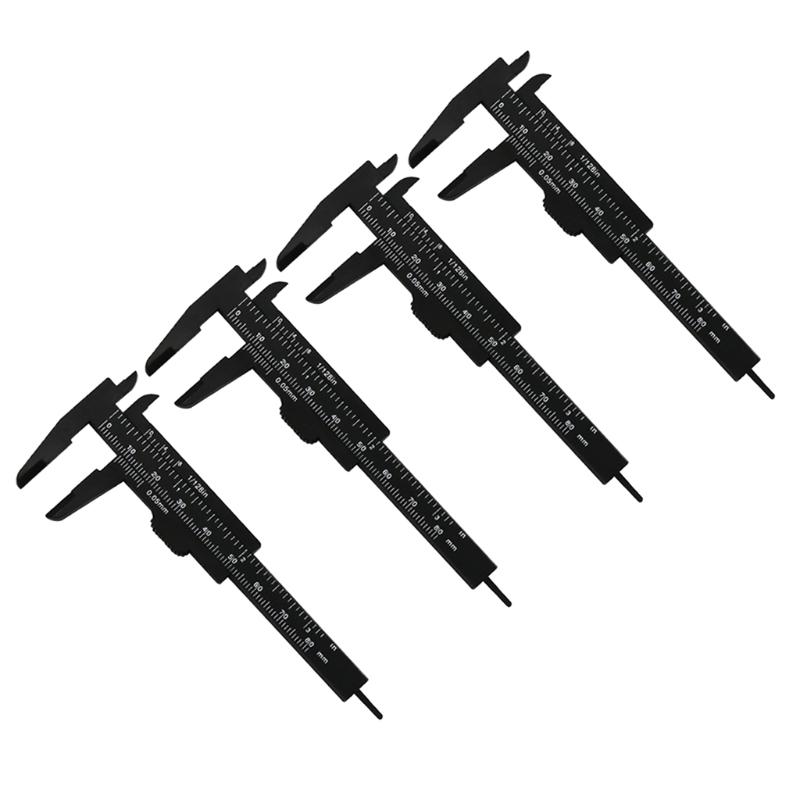 4PCS 80 mm Mini Plastic Calipers Verniers Calipers Double Scale Sliding Gauges Measuring Tool Student Office Use