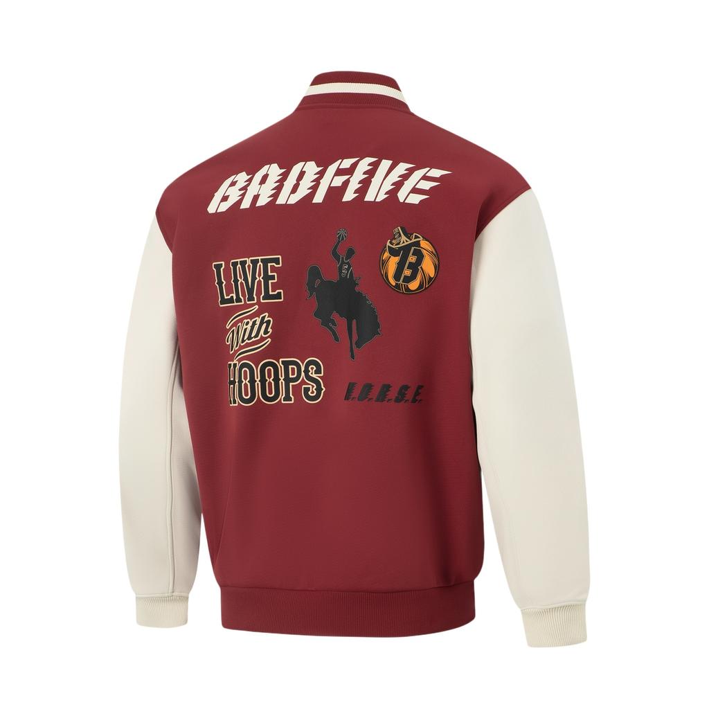 Li Ning Bad5 Color Block Buchstabenmuster Knopfjacke Herrenjacken AJDW001-6