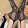 Women Subculture Fishnet Mesh Thigh High Stockings Sweet Heart Patterned Hollowed Garter Belt Pantyhose Suspender Tights