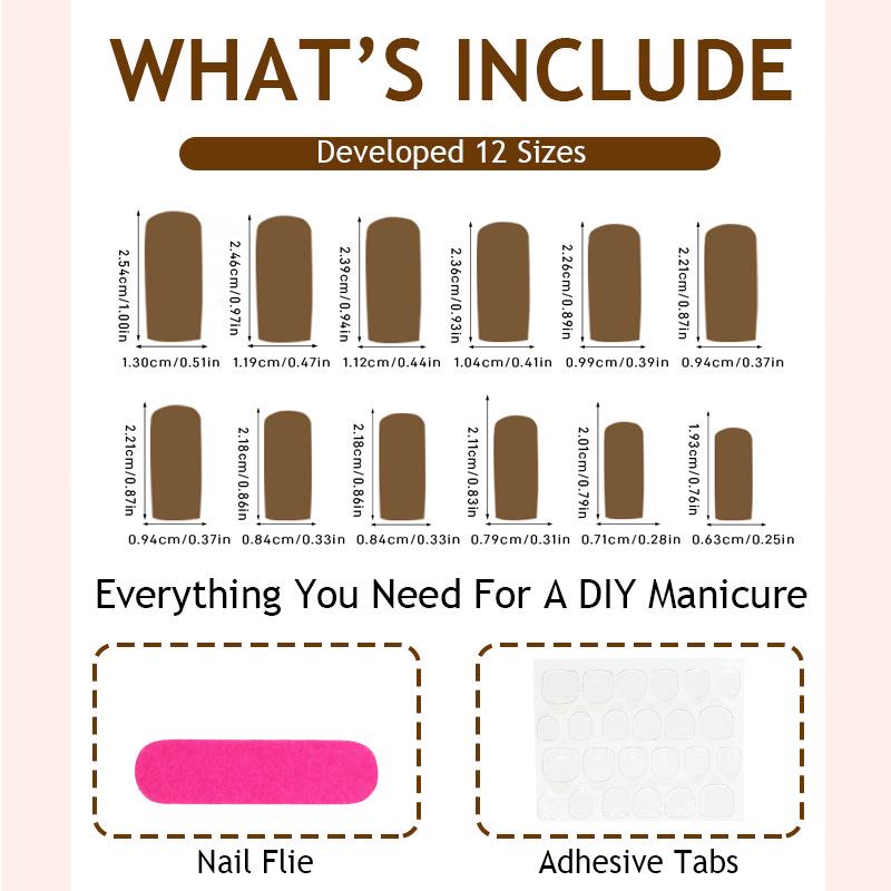 Strawberry Print Orange Tone Press-On Nails, Medium-Long Length, Women's Wearable Manicure